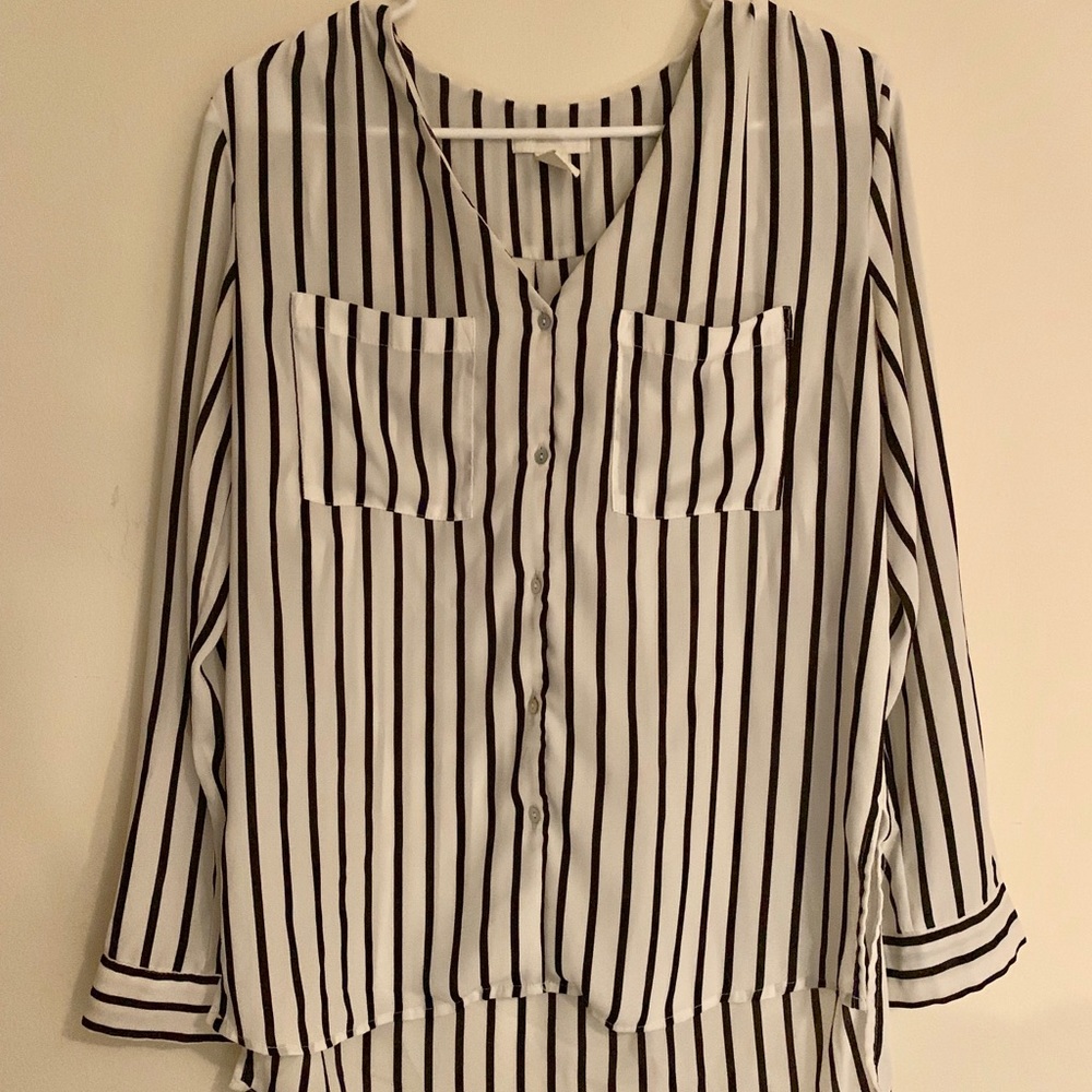 H&M Conscious Black Striped Blouse